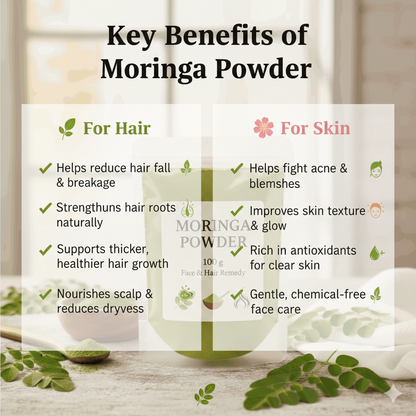 Mora Botanica 100% Moringa Powder 100g BUY1 GET 1 FREE Immunity Booster | Natural Multi-vitamin | Good for Hair & Skin | Protein Rich