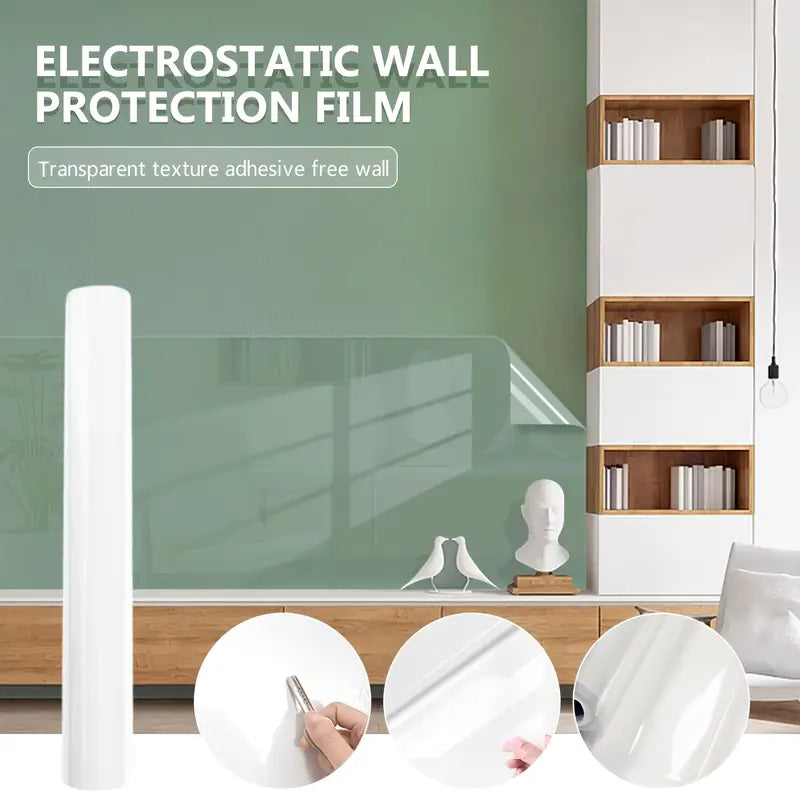 Self- Adhesive Transparent Electrostatic Wall Protection Film (Buy1 Get1)